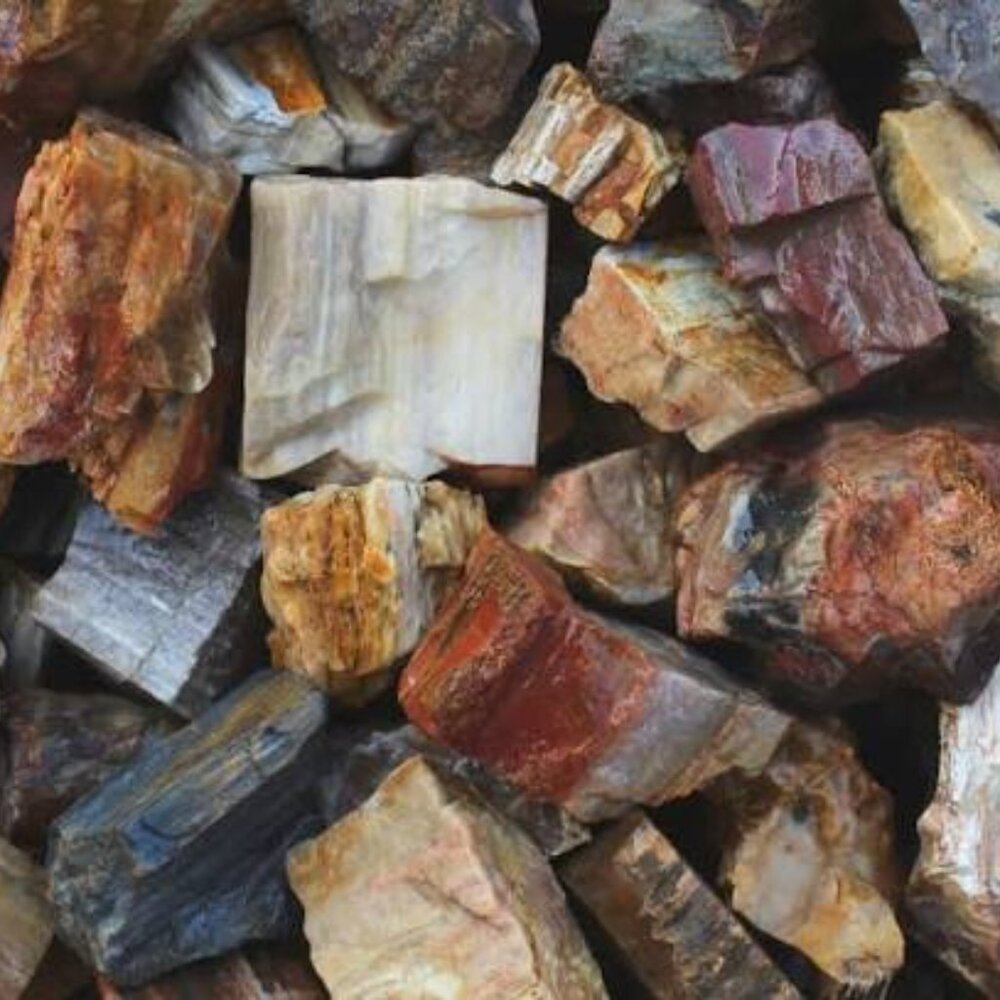 1 pound rough raw petrified wood pieces for tumbling